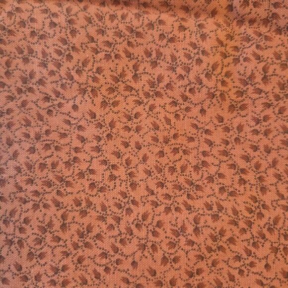 Fabric, Terracotta & Brown Mini Flower Cotton Prewashed Cranston Print Works - Picture 1 of 2